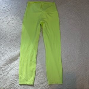 Lululemon Women's Align Cropped Leggings. Size: 6. Neon Yellow.